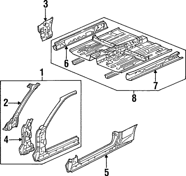 4647S30A00ZZ - Body: Body A-Pillar for Honda Image
