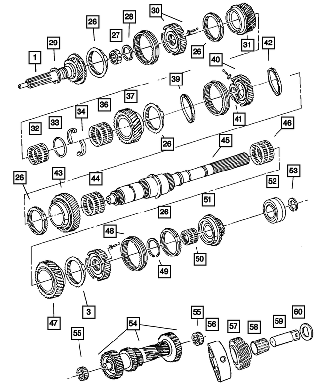 5013390AA - Manual Transmission 5 Speed: Transmission Snap Ring Package for Dodge: Dakota | Jeep: Liberty, Wrangler Image