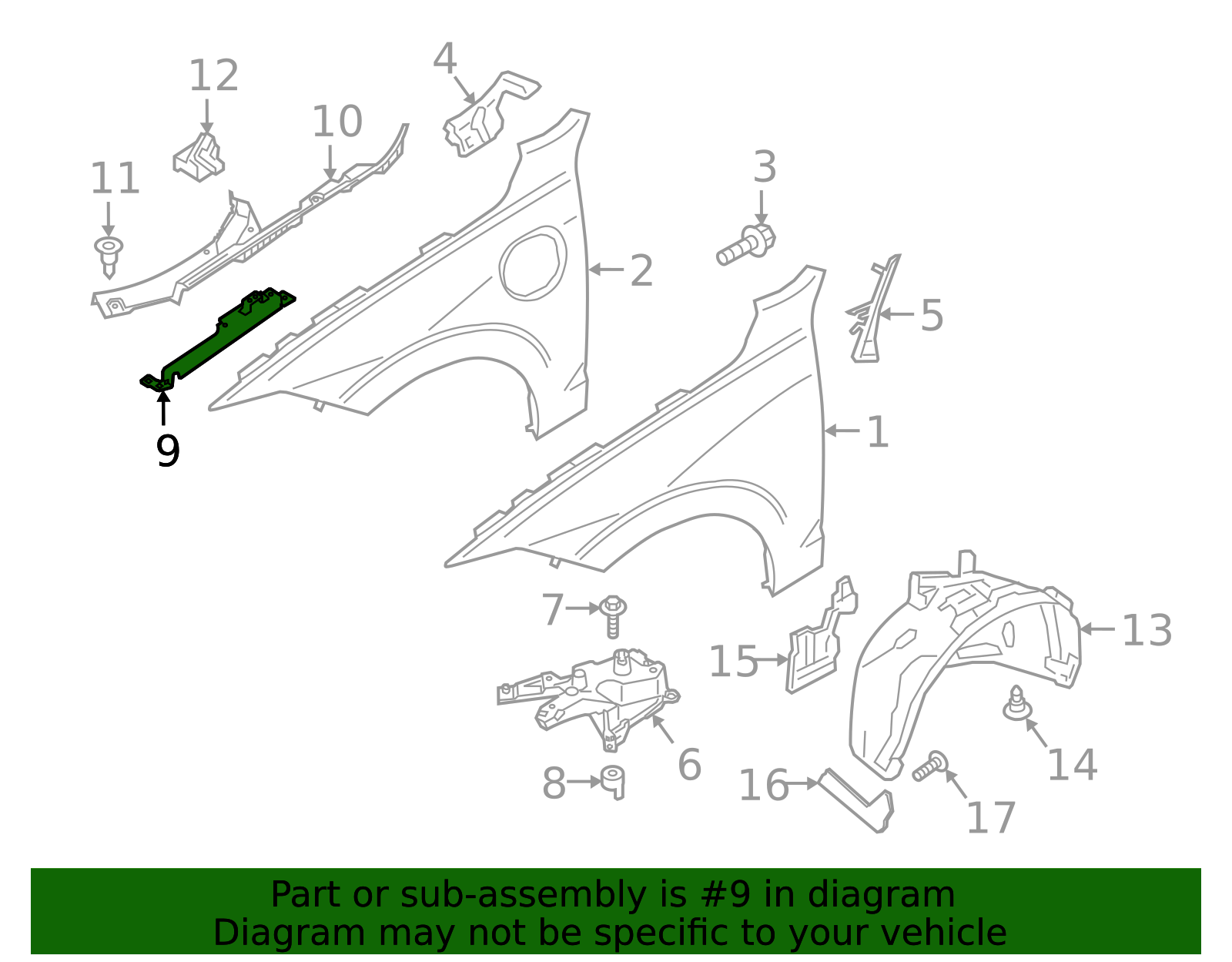 2018-2025 Volvo XC60 Fender Bracket 31424581 | OEM Parts Online