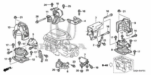 Engine Mounts (-'06) (2) for 2005 Honda Odyssey #0