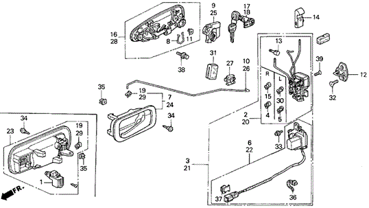 Front Door Locks for 1993 Honda Civic #0