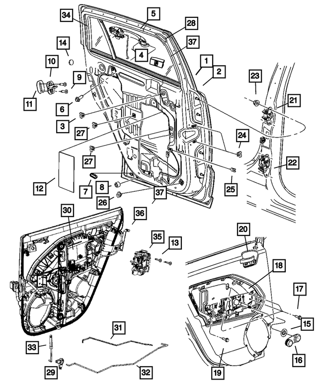 « 5074163AB – Doors and Related Parts : Arrière Porte, Côté Gauche pour Mopar Image »