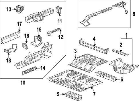 Rear Floor & Rails for 2025 Buick Enclave #0