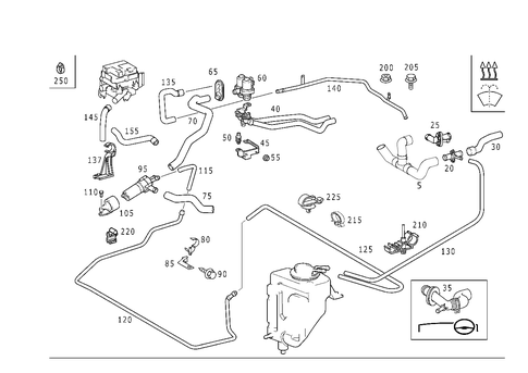 Heating Water Connection for 1999 Mercedes-Benz E430 #1