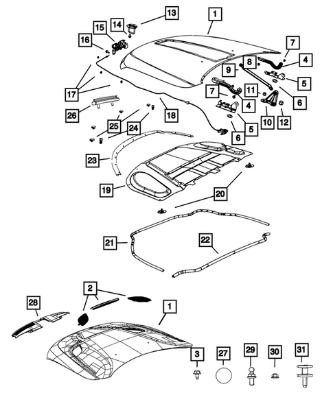 Hood and Hood Release for 2025 Dodge Durango #0