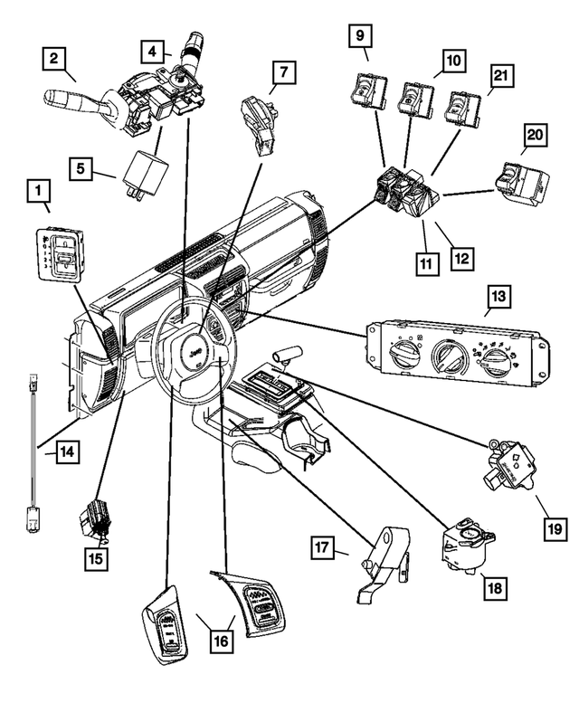 56042311AD - Electrical: Speed Control Switch, Left for Mopar Image