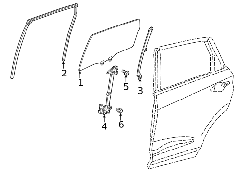 Glass - Rear Door for 2025 Acura RDX #0