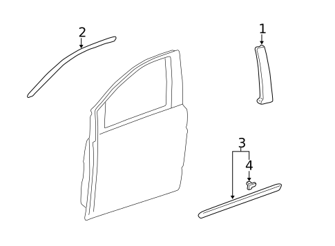 Exterior Trim - Front Door for 2001 Honda Odyssey #0