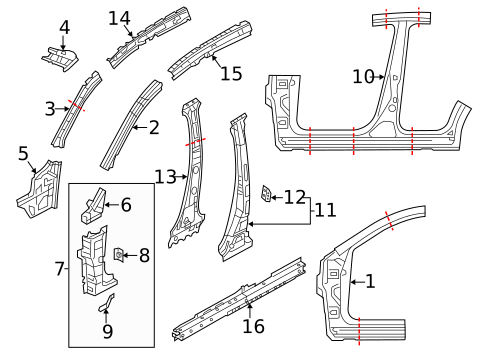 Center Pillar & Rocker for 2018 Mazda CX-5 #0