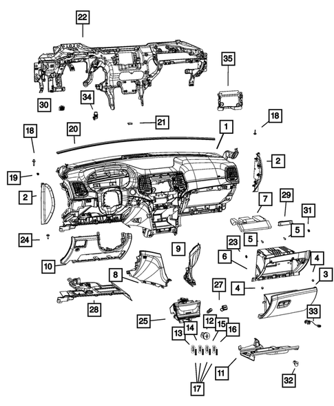 Instrument Panel for 2019 Jeep Grand Cherokee #0