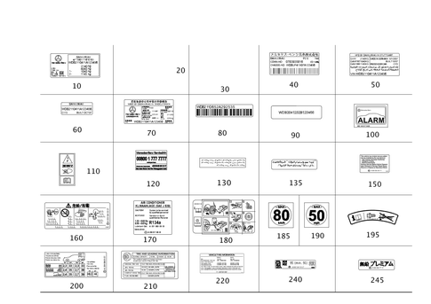 Identification Plate, Information Sign for 2010 Mercedes-Benz GLK350 #0