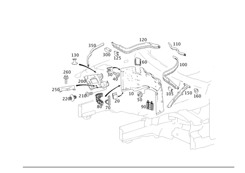 Engine Compartment Partition Wall, Wheel Well Detachable Parts for 2013 Mercedes-Benz C250 #0