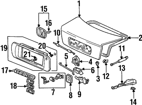 Exterior Trim - Trunk for 1994 Honda Accord #0