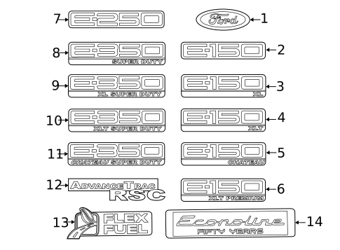 Exterior Trim - Back Door for 2013 Ford E-350 Super Duty #0