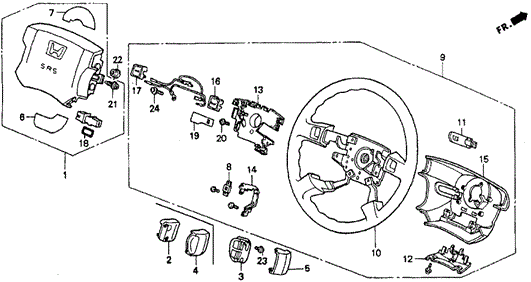 Steering Wheel ('92-'93) (SRS) for 1993 Honda Accord #0