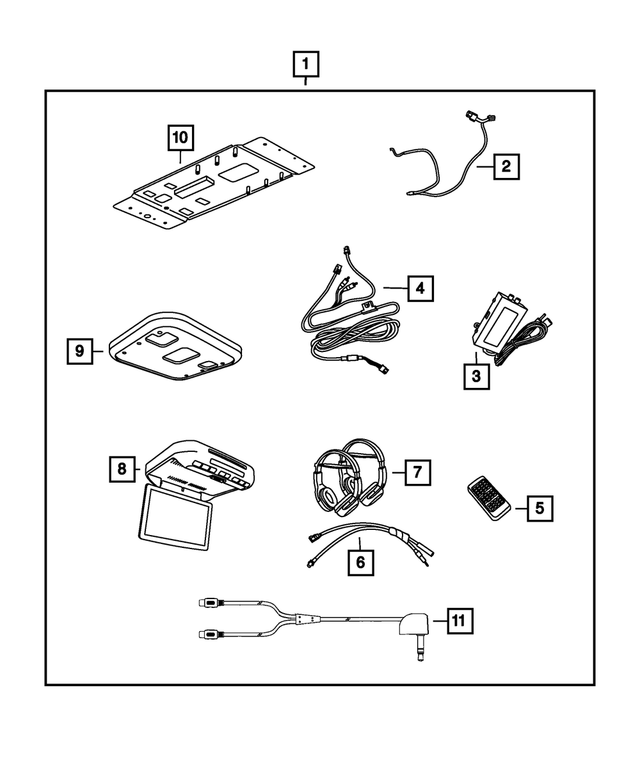 68022580AC - Mopar Accessories - Component Parts: Overhead Dvd Assembly for Mopar Image