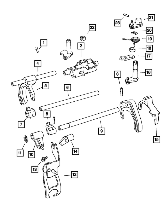 5191022AA - NVG Manual Transaxle 5 Speed: Fifth And Reverse Shift Rail for Mopar Image