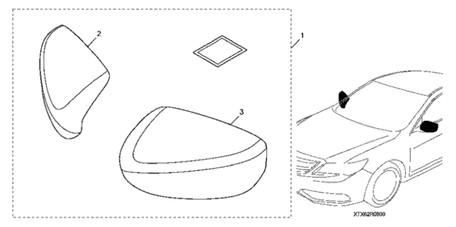Door Mirror Cover for 2019 Acura ILX #0