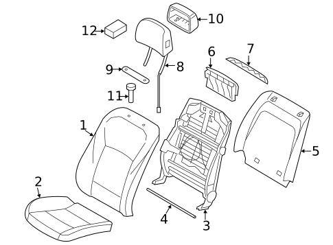Front Seat Components for 2009 BMW 750Li #1