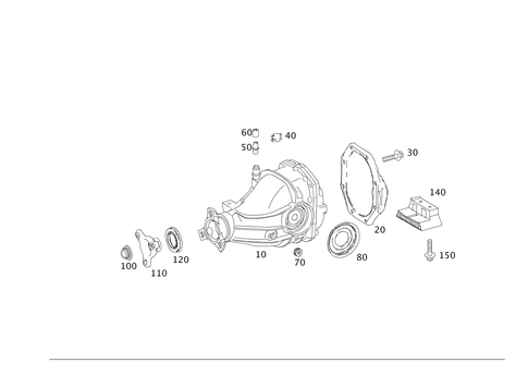 Rear Axle Housing with Differential for 2006 Mercedes-Benz CLS55 AMG #0
