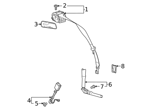 Front Seat Belts for 2021 Chevrolet Corvette #0