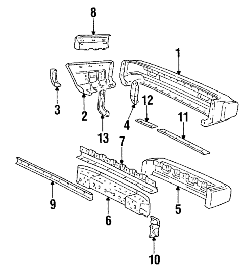 Bumper & Components - Rear for 1986 Dodge Colt #0