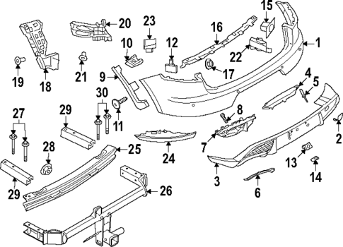 Bumper & Components - Rear for 2025 Porsche Macan #0