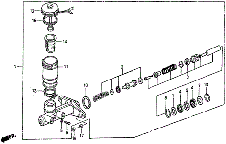 Brake Master Cylinder (DX) for 1987 Honda Prelude #0