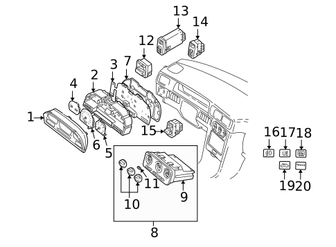 Cluster & Switches for 2003 Volvo C70 #0