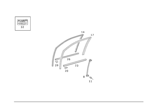 Front Door Windows for 1999 Mercedes-Benz E430 #1