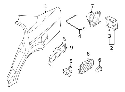 Quarter Panel & Components for 2004 Suzuki Verona #0