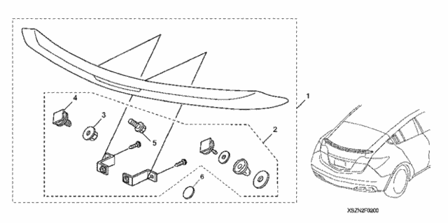 Tailgate Spoiler for 2012 Acura ZDX #0