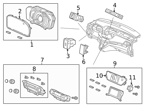 Cluster & Switches for 2012 Honda CR-V #0