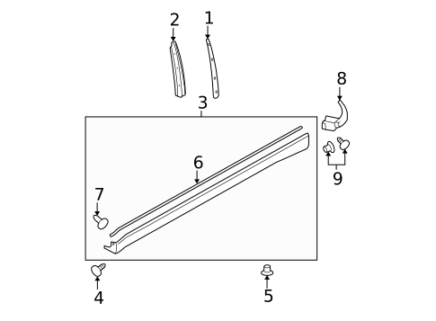 Exterior Trim - Pillars for 2007 Subaru Impreza #0