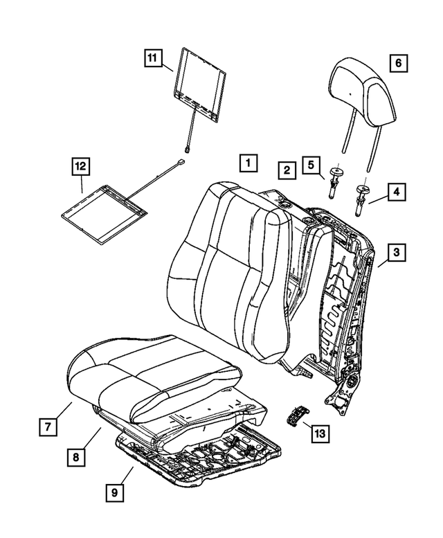 5183644AA - Interior Trim: Seat Back Foam, Right for Mopar Image