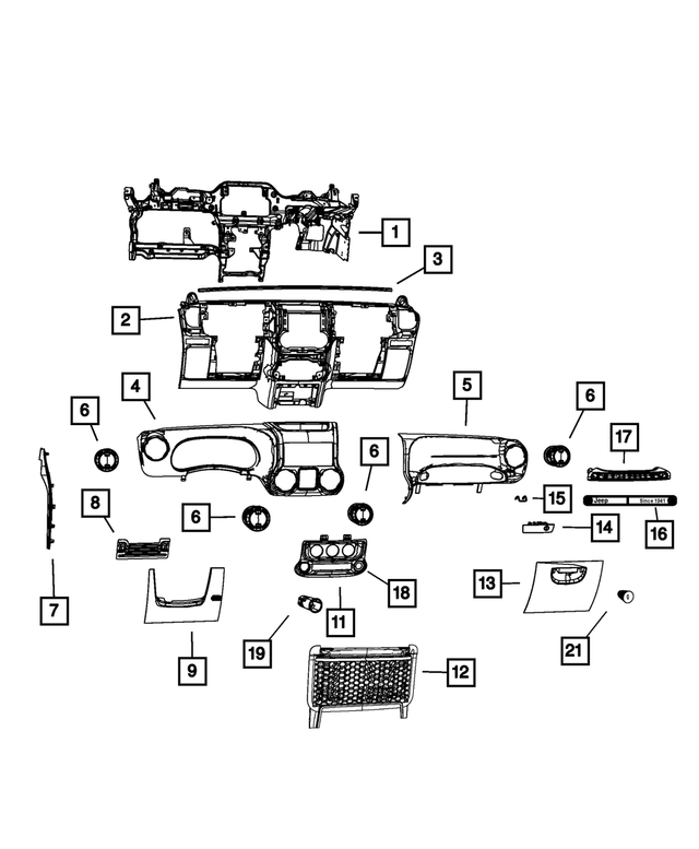 68232091AA - Interior Trim: Instrument Panel Reinforcement for Mopar Image image