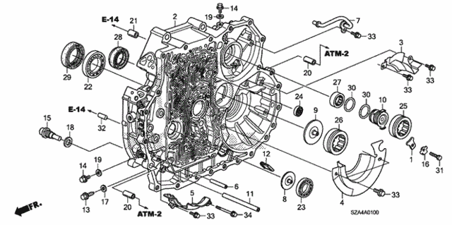 AT Torque Converter Case (2WD) for 2012 Honda Pilot #0