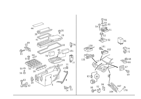 Fuse Cabinet, Fuse Box and Relay Unit for 1992 Mercedes-Benz 400E #0