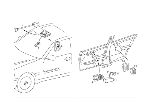 Switch in Roof Control Panel and in Door Trim for 1999 Mercedes-Benz C43 AMG #0