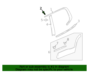 11547280 - Side Door Window Frame Applique Bolt | Paradise GM Parts