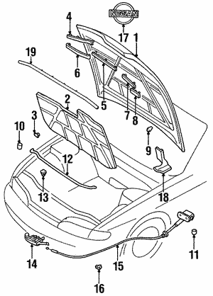 1987-1998 Nissan Hood Bumper Side S13 S14 180SX Silvia 80872