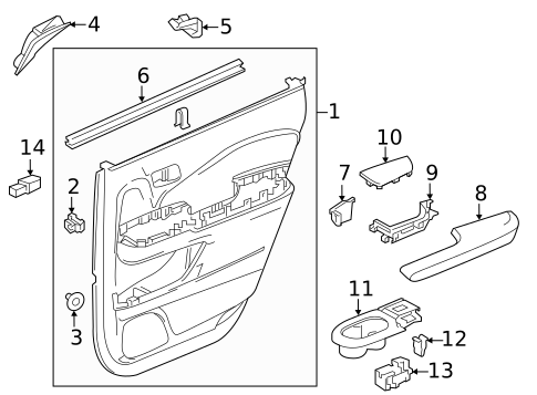 Interior Trim - Rear Door for 2019 Honda Pilot #1