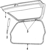 D9AZ5443720A - Body: Weatherstrip for Ford: LTD, LTD Crown Victoria, Mustang, Tempo, Thunderbird | Lincoln: Continental, Mark VII, Town Car | Mercury: Cougar, Grand Marquis, Marquis, Topaz Image