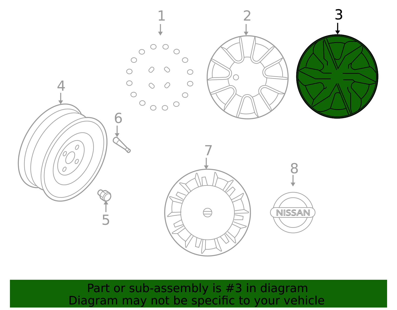 2010-2012 Nissan Versa Wheel, Alloy 40300-ZW81A | Nissan Parts Plus