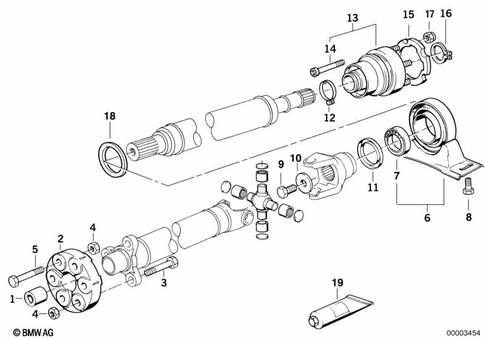 Prop Shaft, Single Components for 1992 BMW 740i #0