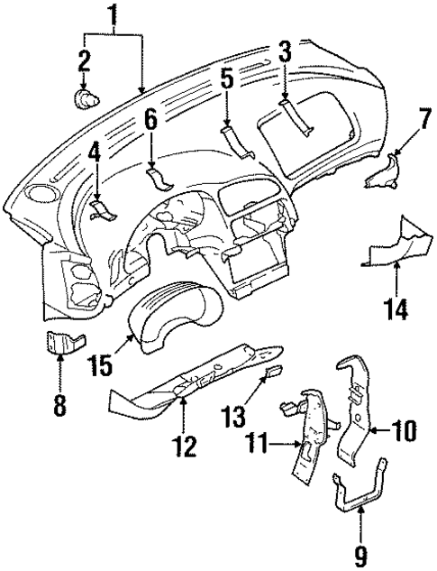 Instrument Panel Components for 1998 Chrysler Sebring #0