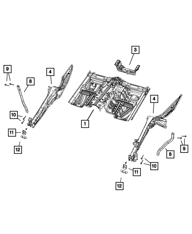 « 68224808AA – Body Sheet Metal Except Doors : Avant, Long, Avnt Longeron, Côté Gauche pour Mopar Image »
