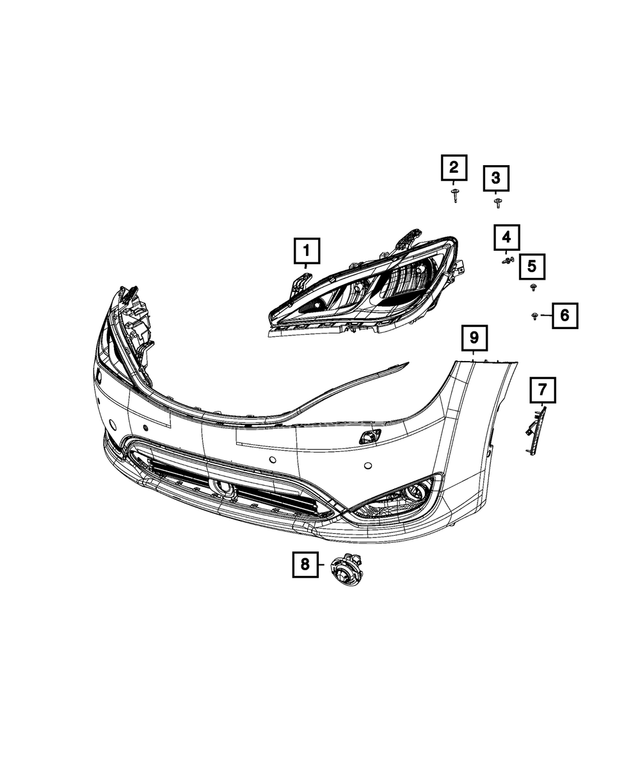 68415347AC - : Headlamp, Left for Mopar Image