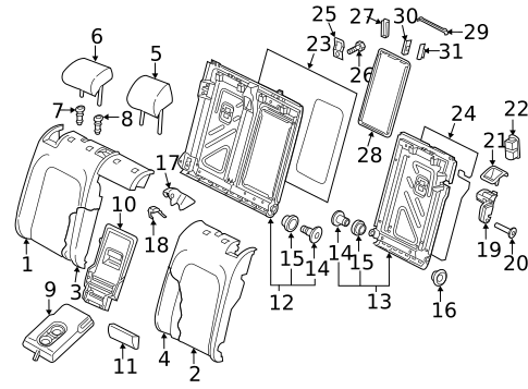 Rear Seat Components for 2021 Volkswagen Golf #0