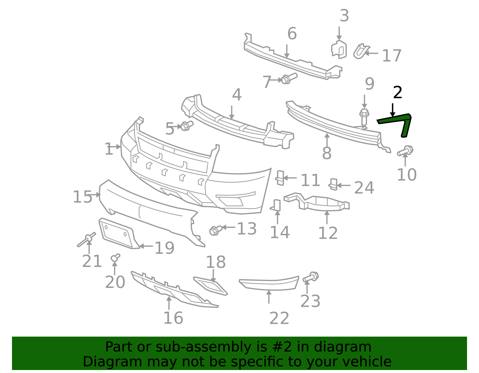 2007-2014 Chevrolet Passenger Side Front Bumper Fascia Side Bracket ...